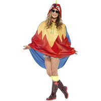 Parrot Party Poncho Adult Costume