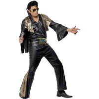 Elvis Black and Gold Adult Costume Size: Large