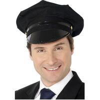 Black Chauffer Hat Costume Accessory