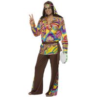 Psychedelic Hippie Man Adult Costume Size: Medium