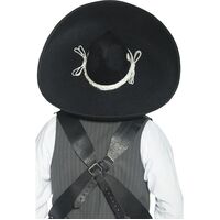 Western Authentic Mexican Bandit Black Hat