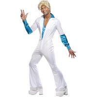 Disco Man White All In One Adult Costume Size: Large