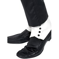 Spats White with Black Buttons