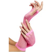 Fishnet Long Gloves Pink