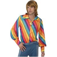 1970s Rainbow Colour Adult Costume Shirt Size: Large
