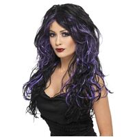 Purple Gothic Bride Wig Costume Accessory 