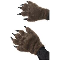 Hairy Monster Brown Hands Costume Accessory
