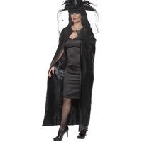Witches Deluxe Black Cape Adult Costume Accessory