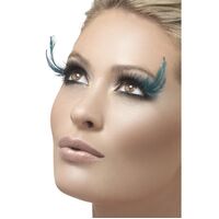 Black and Green Feather Plume Eyelashes