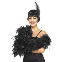 Deluxe Feather Boa Black Costume Accessory