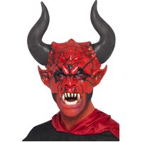 Devil Lord Red Half Face Latex Mask