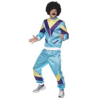 80's Blue Shell Suit Adult Costume Size: Large