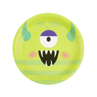 Monster Tableware Party Paper Plates Green