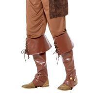 Pirate Boot Covers Adult Deluxe Brown