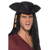 Tricorn Pirate Captain Black Hat Costume Accessory
