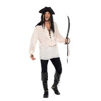 Pirate Costume Shirt with Lace Up Front Ivory Size: Extra Large