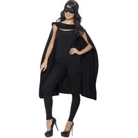 Black Cape with Eyemask Set Adult  Costume Accessory Set