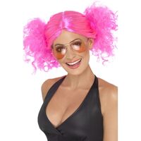 80's Pink Bunches Wig