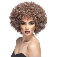 Afro Natural Brown Wig Costume Accessory