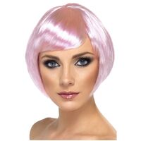 Short Bob Babe Pink Wig Costume Accessory 