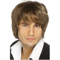 Boy Band Wig Costume Accessory Brown