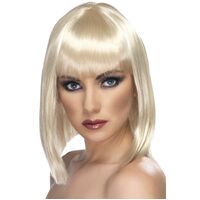 Blonde Short Blunt Glam Wig Costume Accessory 
