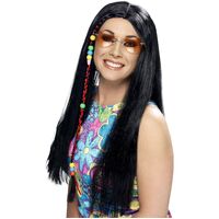 Black Hippy Party Wig Costume Accessory