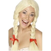 Blonde Schoolgirl Dutch Wig Costume Accessory