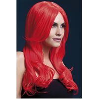 Fever Khloe Wig Neon Red Costume Accessory