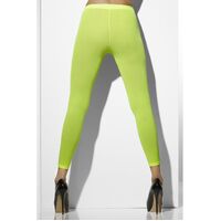 Neon Green Footless Opaque Tights Costume Accessory 