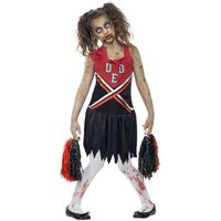 Zombie Cheerleader Red Child Costume Size: Medium