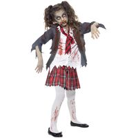 Zombie School Girl Child Costume Size: Large