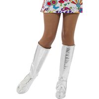 Go Go Boot Covers Adult Silver Costume Accessory