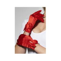 Short Gloves With Bow Red 