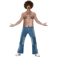 Realistic 70's Hairy Chest Sleeves Adult Costume Top Size: Medium