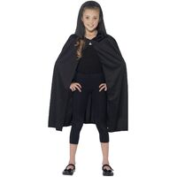 Black Hooded Child Costume Cape