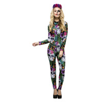 Day of the Dead Catsuit Adult Costume Size: Large