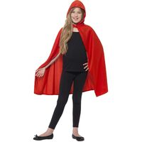 Red Hooded Child Costume Cape Size: Medium - Large