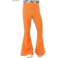 Flared Mens Costume Trousers Orange Size: Large