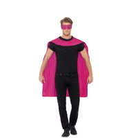 Pink Cape with Eyemask Adult Costume Accessory