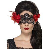 Day of the Dead Lace Filigree Eyemask Costume Accessory
