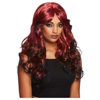 Gothic Temptress Wig Black and Red Costume Accessory 