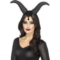Demonic Queen Horns On Headband Costume Accessory