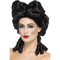 Black Baroque Gothic Deluxe Wig Costume Accessory 