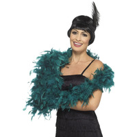 Deluxe Feather Boa Teal Costume Accessory