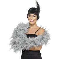 Deluxe Feather Boa Silver