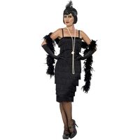 Black Long Flapper Adult Costume Size: Large