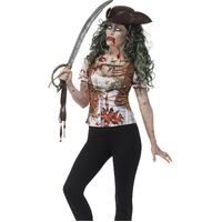 Zombie Pirate Wench Adult T-Shirt Costume Size: Medium