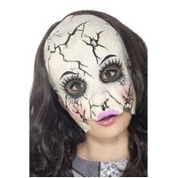 Damaged Doll Latex Mask Costume Accessory