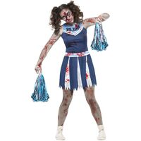 Zombie Cheerleader Blue Teen Costume Size: Small